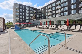 Swimming pool with lounge chairs